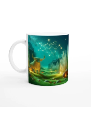 Boğa Burcu Baskılı Kahve Kupası - Astral Denizaltı Dünyası Vs1