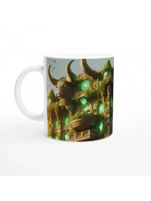 Boğa Burcu Baskılı Kahve Kupası - Burçlar Krallığı Şatosu Vs2