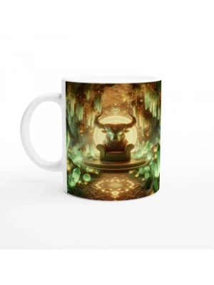 Boğa Burcu Baskılı Kahve Kupası - Büyülü Kristal Mağarası Temalı Vs2