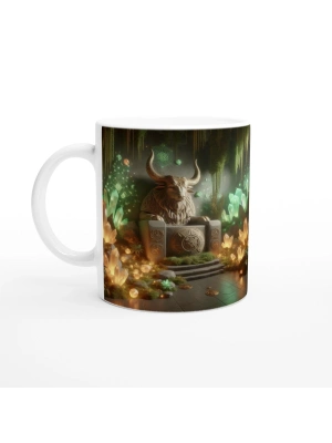 Boğa Burcu Baskılı Kahve Kupası - Büyülü Kristal Mağarası Temalı Vs3