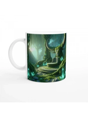 Boğa Burcu Baskılı Kahve Kupası - Elementsel Doğa Krallığı Temalı Vs4