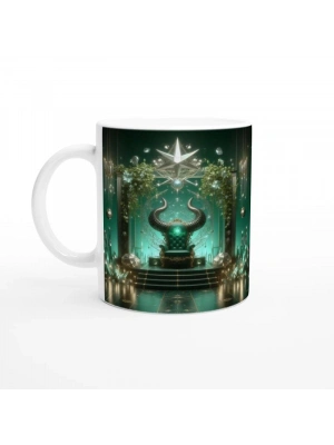 Boğa Burcu Baskılı Kahve Kupası - Galaktik Taht Odası Temalı Vs1