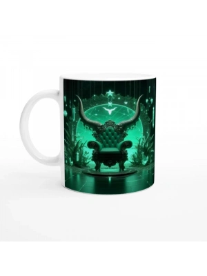 Boğa Burcu Baskılı Kahve Kupası - Galaktik Taht Odası Temalı Vs4