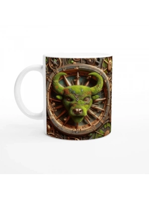 Boğa Burcu Baskılı Kahve Kupası - Zamanın Çarkları Astroloji Mekanizması Vs4