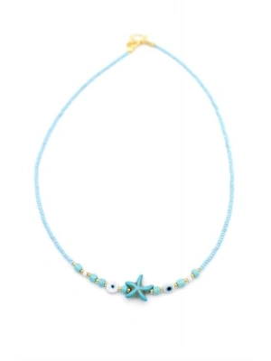 Boncuk Deniz Yıldzı Kolye - Mavi