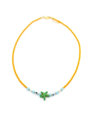 Boncuk Deniz Yıldzı Kolye - Turuncu