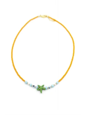 Boncuk Deniz Yıldzı Kolye - Turuncu