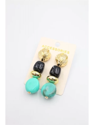 Boncuklu Küpe - Siyah