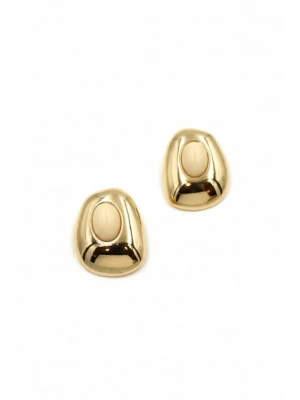 Boncuklu Otantik Küpe - Krem