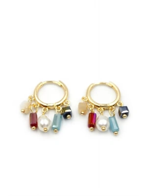 Boncuklu Shakira Küpe - Altın