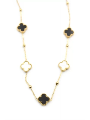 Boncuklu Yonca Kolye - Altın