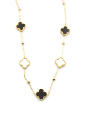 Boncuklu Yonca Kolye - Altın