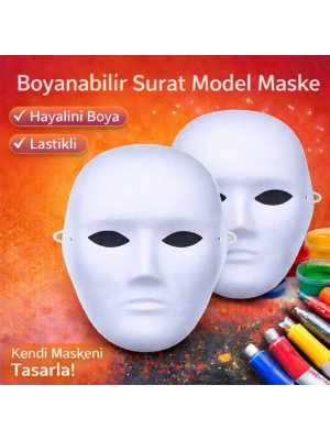 Boyanabilir Surat Model Maske – Lastikli | Kendin Tasarla