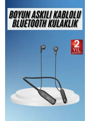 Boyun Bantlı Kablolu Yüksek Ses Kaliteli Bluetooth Kulaklık Uzun Pil Ömrü 100 saat sarj