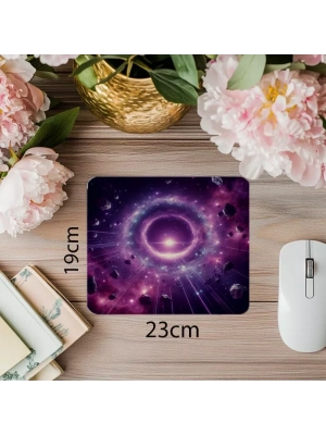 Boyut Kapısı Temalı Kozmik Mouse Pad - 19x23 cm 2 mm Dikdörtgen İthal Baskılı Mouse Pad