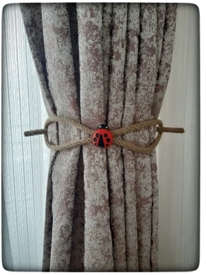 Braçol Kanat Perde Tokası Tül Perde Tutucu Perde Süs Uğur Böceği İle Uğur Gelsin