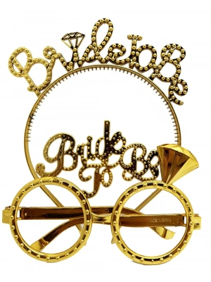 Bride To Be Taç ve Gözlük Seti - Altın Renk