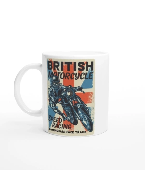 British Motorcycle Speed Racing Baskılı Kupa Bardak