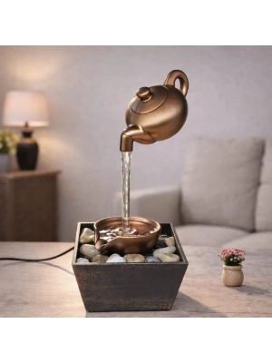 Bronz Demlik Tasarımlı Dekoratif Su Şelalesi