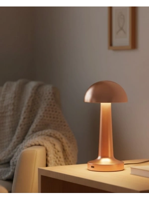 ® Bronz Dokunmatik Masa Lambası 3 Renk LED Şarjlı Kablosuz USB Çıkışlı