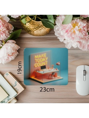 Bugünü Değerlendir Sloganlı Motivasyon Mouse Pad - 19x23 cm 2 mm Dikdörtgen İthal Baskılı Mouse Pad