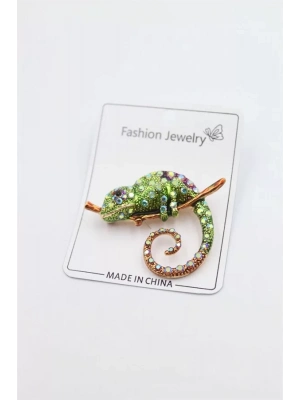 Bukalemun Broş - Yeşil