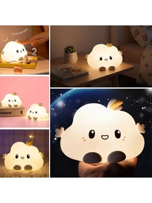 Bulut Tasarımlı Renk Değiştirebilen Dokunmatik Gece Lambası