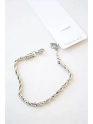 Burgu Çelik Bileklik 3mm - Gümüş