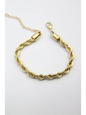 Burgu Çelik Bileklik 4mm - Altın