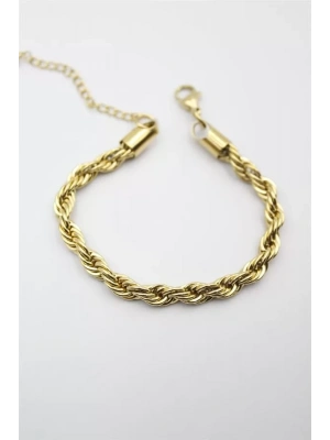 Burgu Çelik Bileklik 4mm - Altın