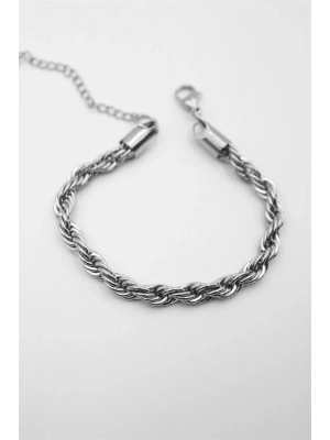 Burgu Çelik Bileklik 4mm - Gümüş