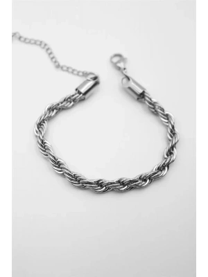 Burgu Çelik Bileklik 4mm - Gümüş