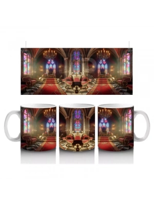 Büyü Masası Üzerinde İksirler ve Mumlarla Gotik Cadı Temalı Baskılı Kupa Bardak