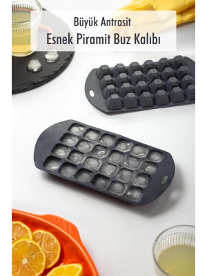 Büyük Antrasit Piramit Buz Kalıbı (13*24*2 cm)