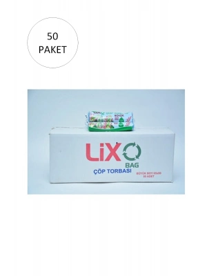 Büyük Boy Çöp Torbası 65 x 80 cm 10 Lu Rulo x 50 Paket = 500 Adet (Mavi)