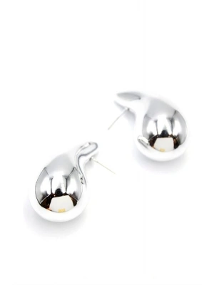 Büyük Boy Damla Küpe - Gümüş