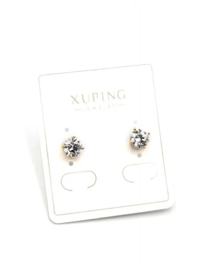 Büyük Boy Tek Taş Küpe - Altın