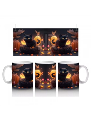 Büyülü Balkabakları ve Mumlar – Hediyelik Kahve Kupası