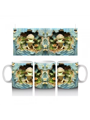 Büyülü Ormanda Aynalı Elf Karakterleri ve Masalsı Manzara - Baskılı kahve kupası