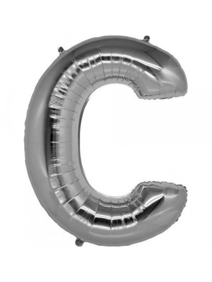 C Harf Folyo Balon Gümüş Renk  40 İnç