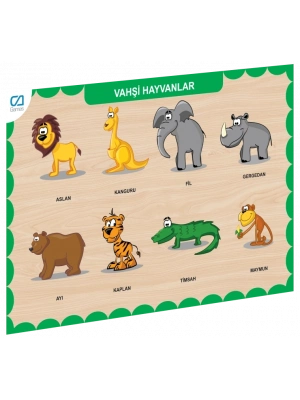 CAAHS-3213 CA GAMES AHŞAP VAHŞİ HAYVANLAR BUL-TAK