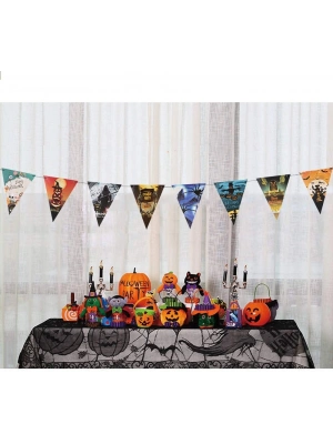 Cadılar Bayramı Halloween Flama Bayrak Banner Süs 8 li