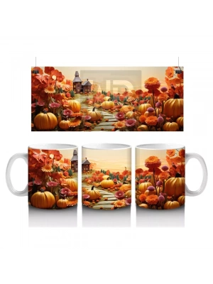 Cadılar Bayramı Kasabasında Gün Batımı – Hediyelik Kahve Kupası