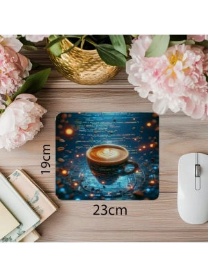 Caffeine Efektli Yazılımcı Temalı Mouse Pad - 19x23 cm 2 mm Dikdörtgen İthal Baskılı Mouse Pad