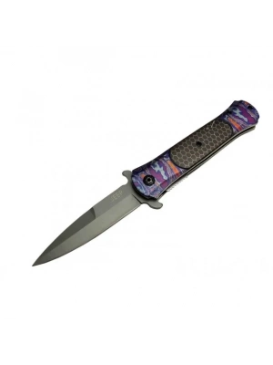 Çakı Mor 22 Cm Yarı Otomatik , Kemerlikli