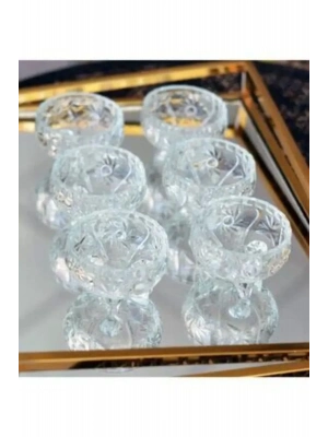 Cam Ayaklı Kase 6lı Kristal Görünüm Royaleks-69812