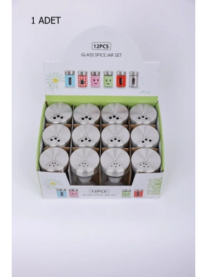 Cam Baharatlık Demir Kapaklı 1 Adet Royaleks-MTR-2203-06