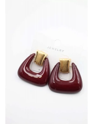 Çanta Küpe - Bordo