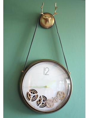 Çarklı Geyikli Duvar Saati
