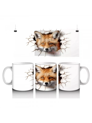 Çatlak Arasından Bakan Kızıl Tilki – Baskılı Kahve Kupası